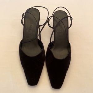 Black Suede Strappy Evening Sandals Size 8 Worn Once and Lille New